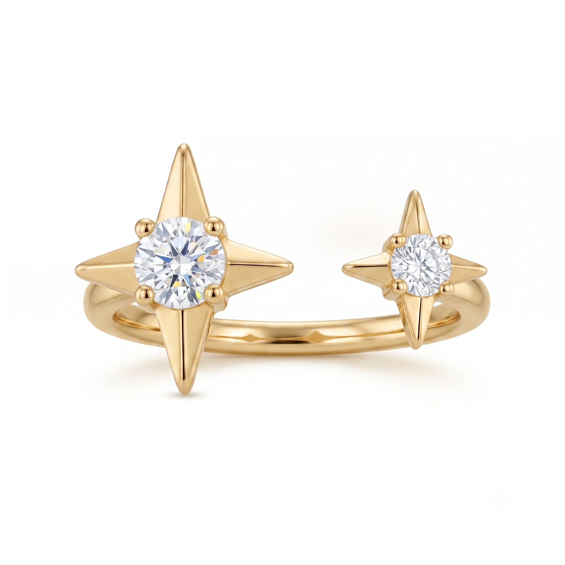 Rhinestone Star Open Ring - DippedShop Wholesale - #8035