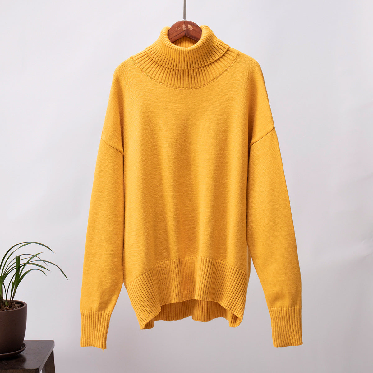 High Collar Loose Sweater - DippedShop Wholesale - #5139