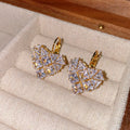 Minimalist Heart Gold Plated Cubic Zirconia Hoop Earrings 6W6JER719