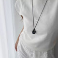 Teardrop pendant leather necklace - DippedShop Wholesale - #8003