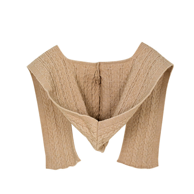 Trendy Solid Color Hooded Knit Shawl Wrap 6W6NSC57