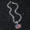 Hiphop USA Flag Pattern Pendant Chain Necklace 8ZA6JNC282T