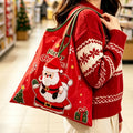 Christmas Snowman Print Lightweight Storage Bag 6W10BOB1342