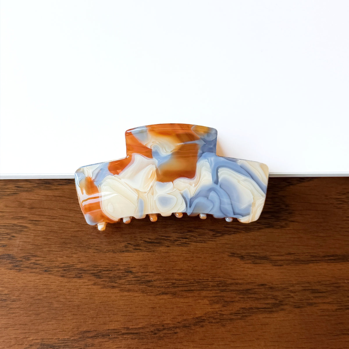 Simple Amber Marble Texture Acetate Hair Claw 6W6HCP1631