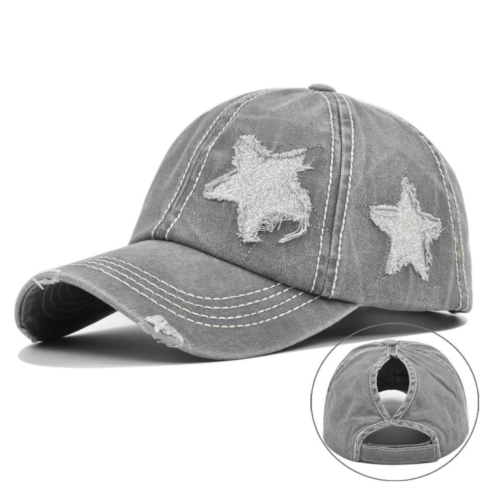 Distressed Star Baseball Cap - DippedShop Wholesale - #1027
