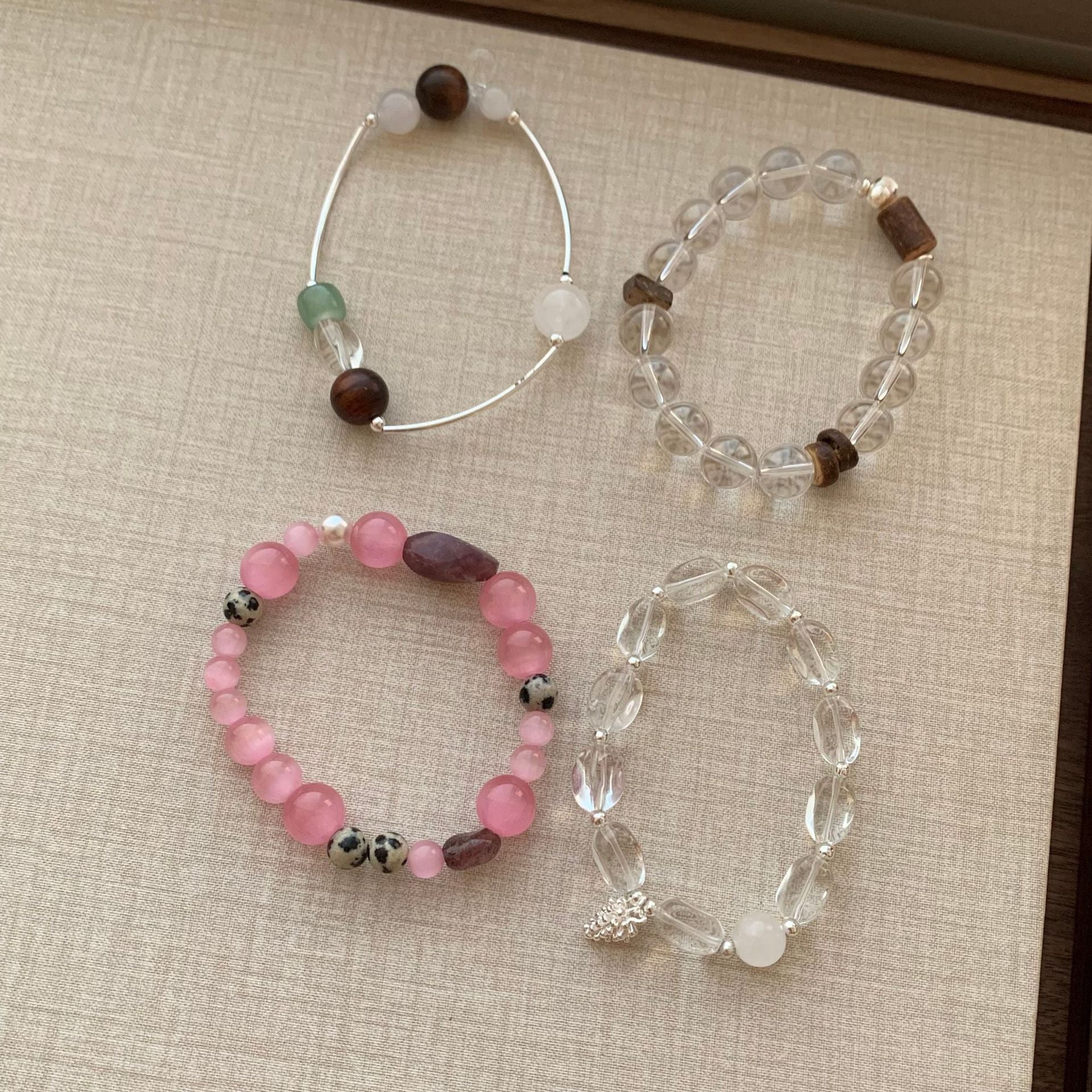 Natural Irregular Crystal Beaded Chain Bracelet 6W6JBR478
