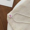 Simple Cubic Zirconia Heart Pendant Choker Necklace 6W6JNC387L