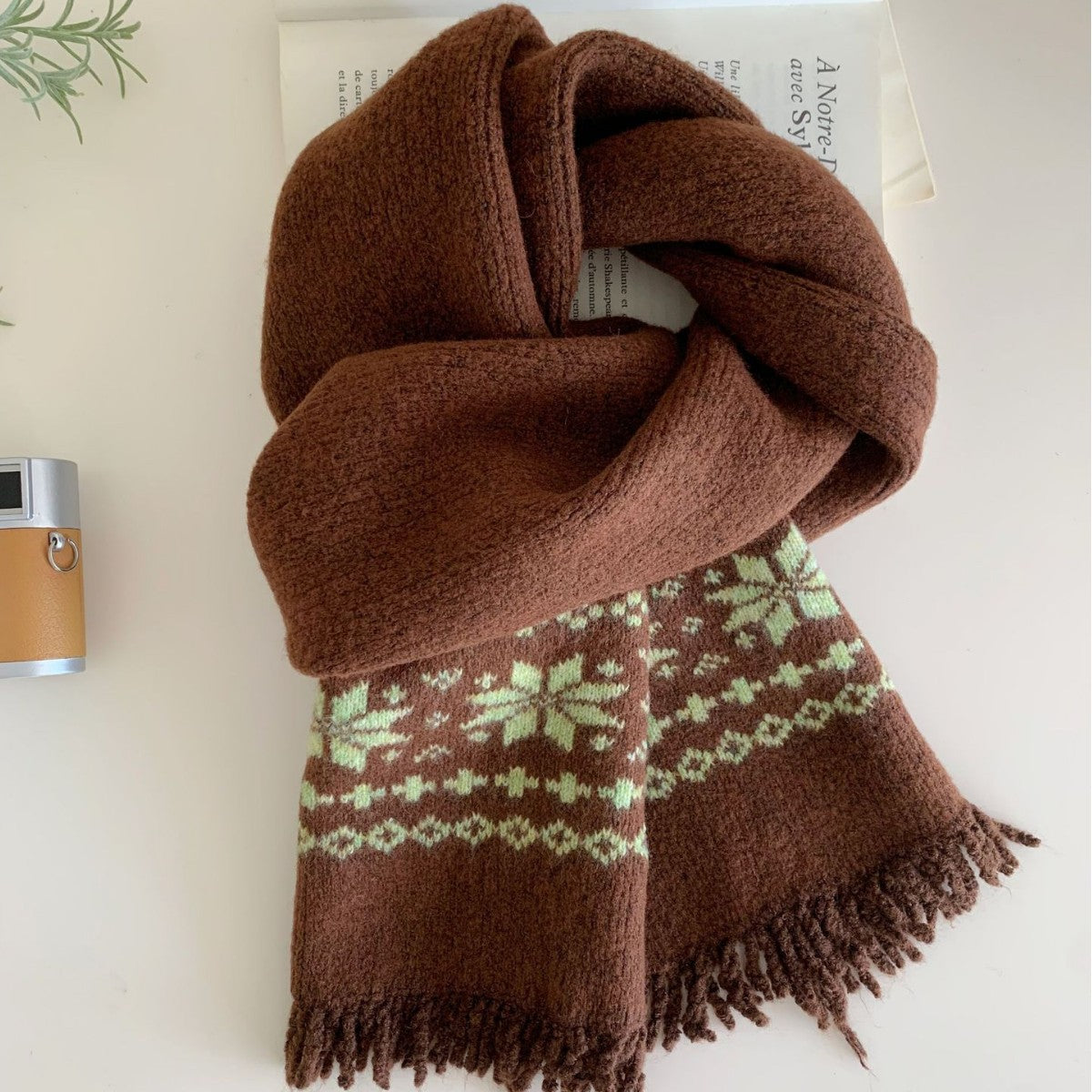 Fair Isle Knit Scarf - DippedShop Wholesale - #3299