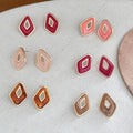 Retro Oval Resin Hollow Out Stud Earrings 6W6JER614