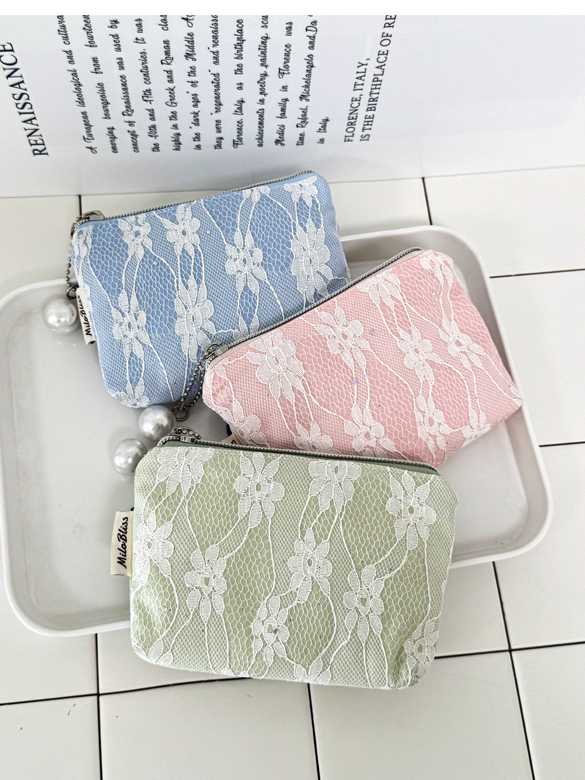 Solid Color Lace Mini Coin Purse Wallets DP25C719
