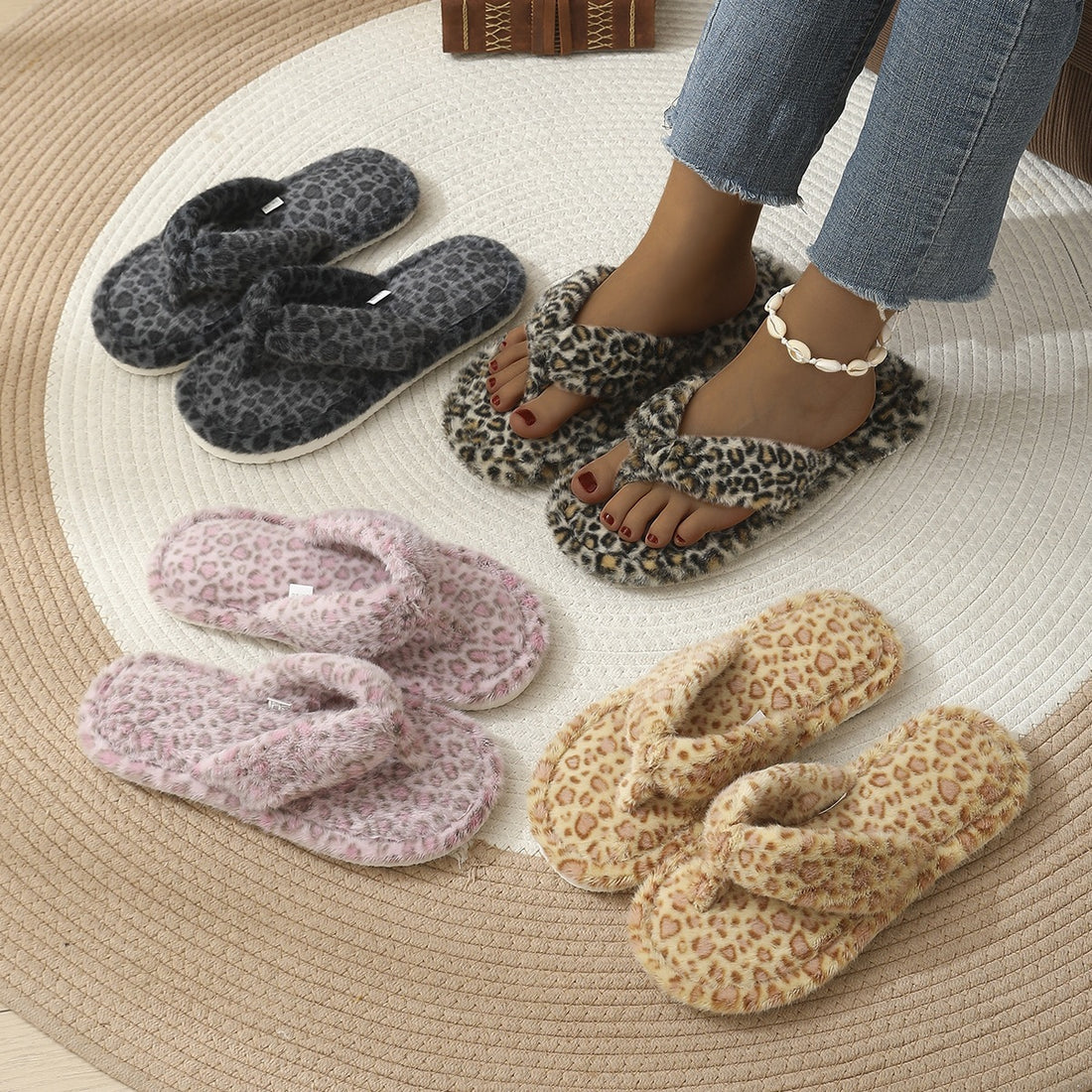 Plush Flat Flip Flops - DippedShop Wholesale - #6035