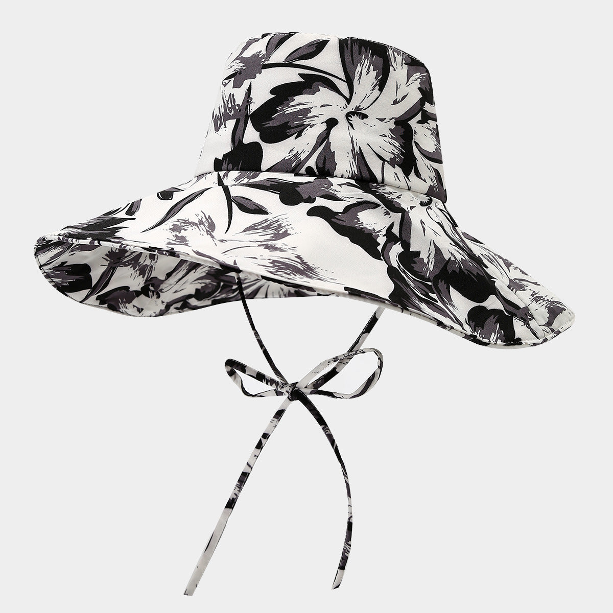 Fashion Floral Print Wide Brim Bucket Hat MK2BW6W6HAT107