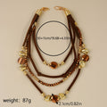 Vintage Multi Layer Beaded Rope Braided Necklace 6W6JNC661