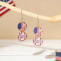 Stylish USA Flag Bowknot Pendant Hook Earring 8ZA6JER184L