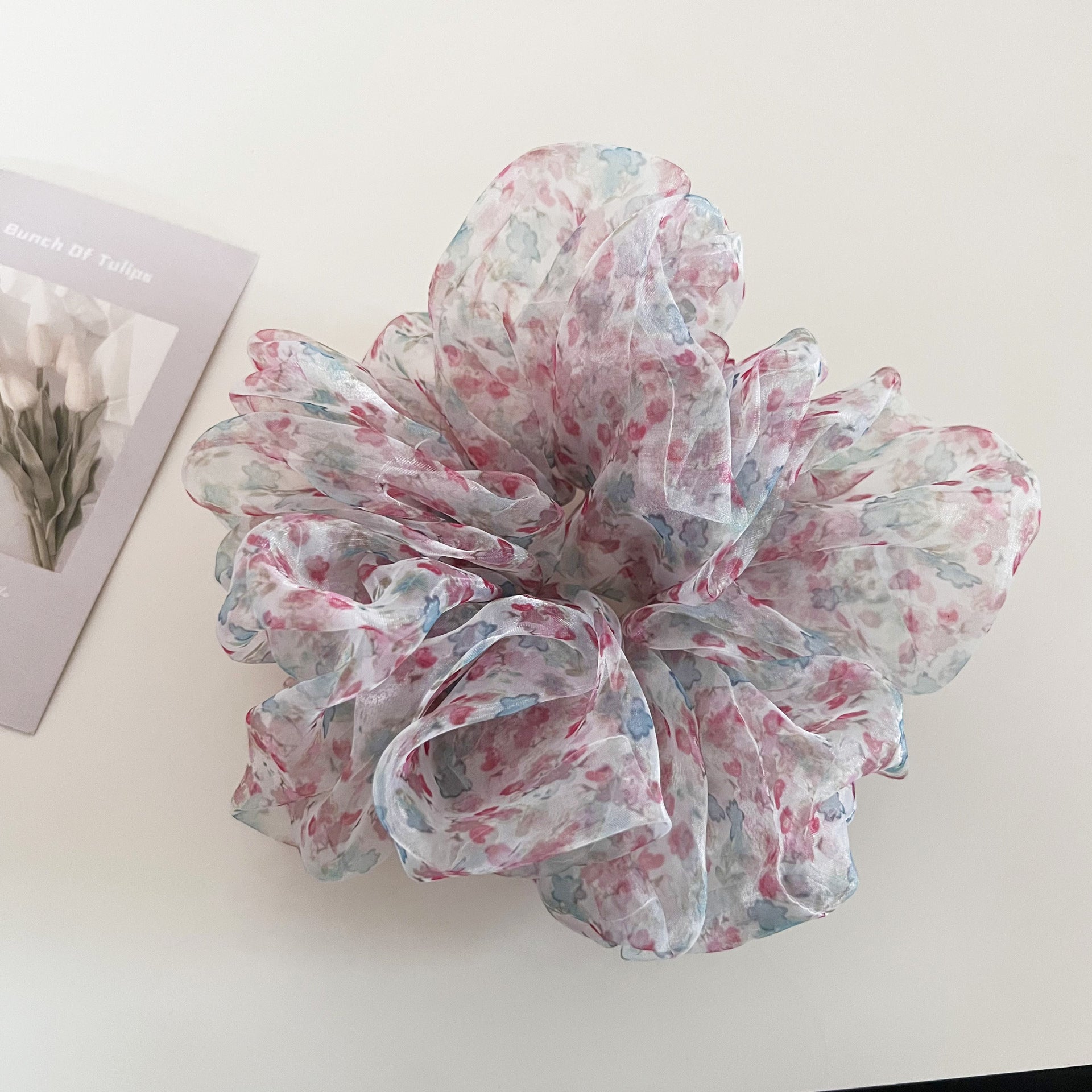 Vintage Sheer Organza Flower Fairy Scrunchies MK2BW6W6HSR85