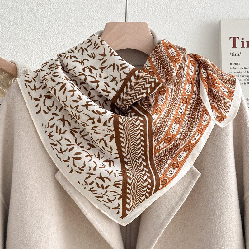 Stylish Letters Print Square Silk Scarf 6W6NSI199
