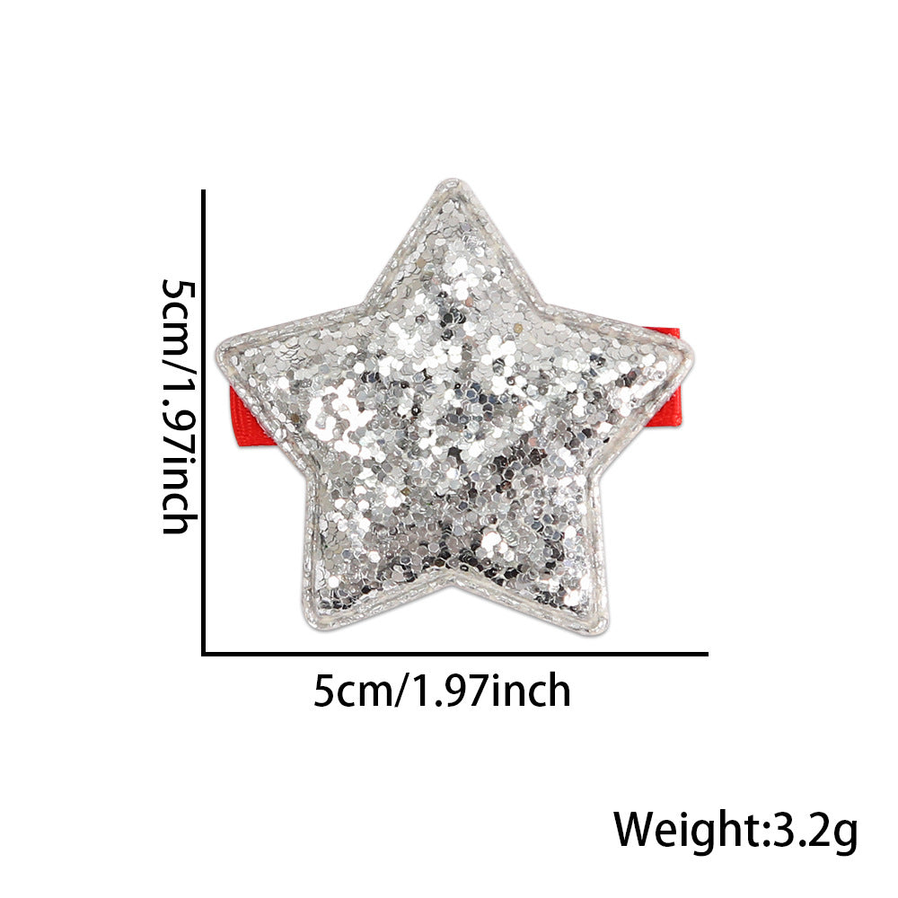Exquisite Solid Color Sequin Star Hair Clip 8AS6HCP72L