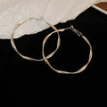 Chunky Gold Plated Geometric Statement Hoop Earrings 6W6JER714