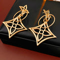 Fashion Hollow Flower Gold Plated Geometric  Dangle Earrings 6W6JER727
