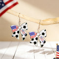 Stylish USA Flag Bowknot Pendant Hook Earring 8ZA6JER184L