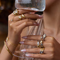 Cubic Zirconia Open Ring - DippedShop Wholesale - #3219