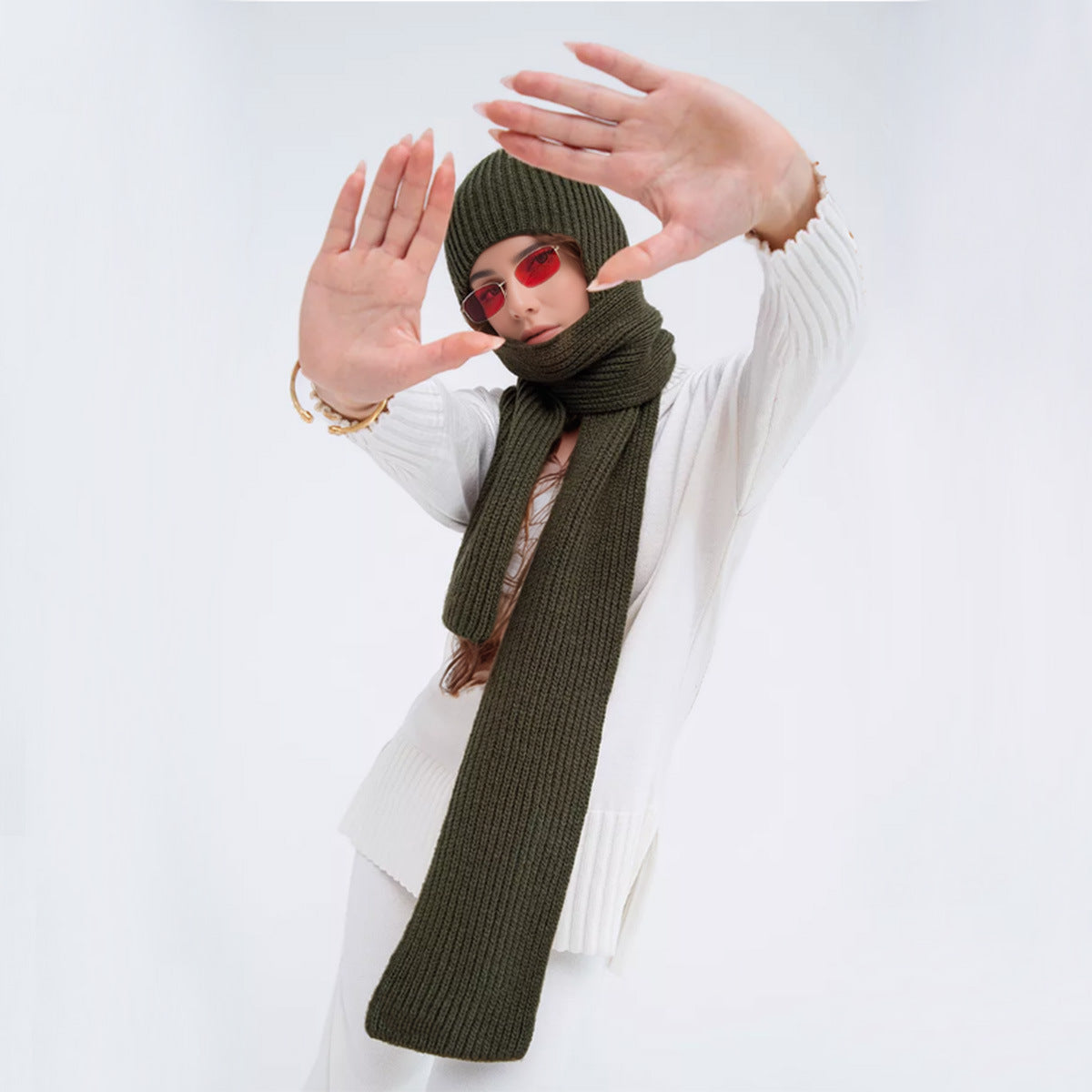 Stylish Solid Color Warm Hooded Scarf 6W6NSW252