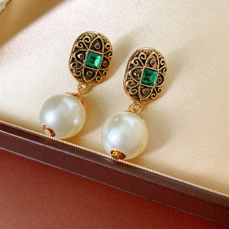 Retro Double Layer Geometry Pearl Necklace 6W6JNC952
