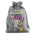 Halloween Cartoon Printed Burlap Drawstring Bags 6W10BBG1751
