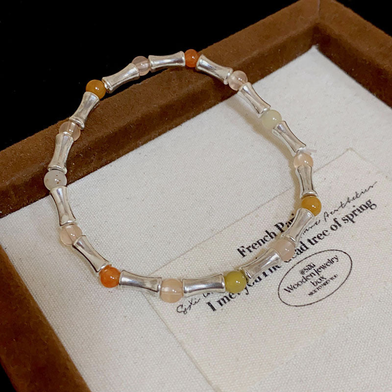 Natural Stones Beads Chain Adjustable Bracelet 6W6JBR723