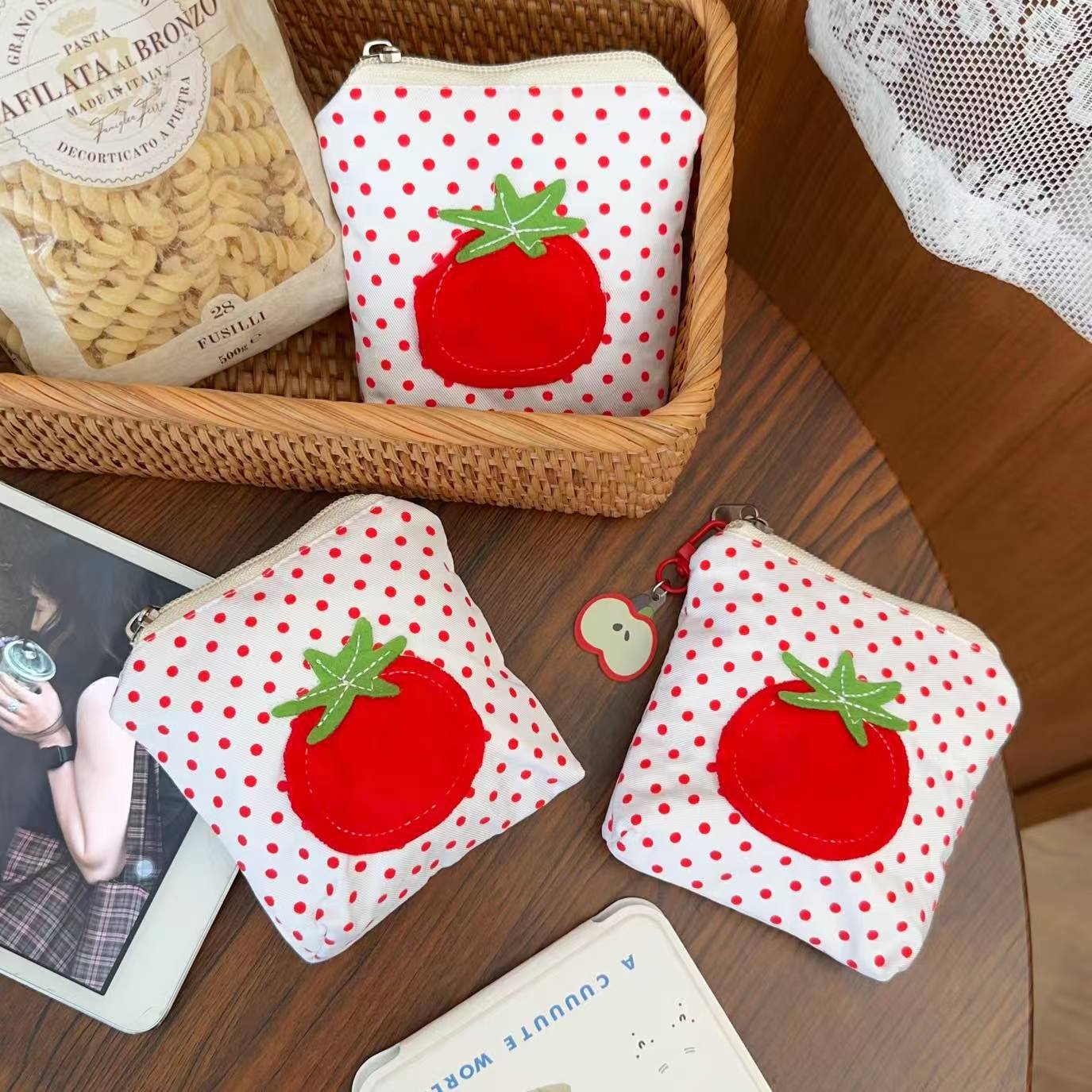 Cute Tomato Mini Coin Purse Wa - DippedShop Wholesale - #5427