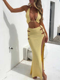 Sexy Side Split Knit Set - DippedShop Wholesale - #4243
