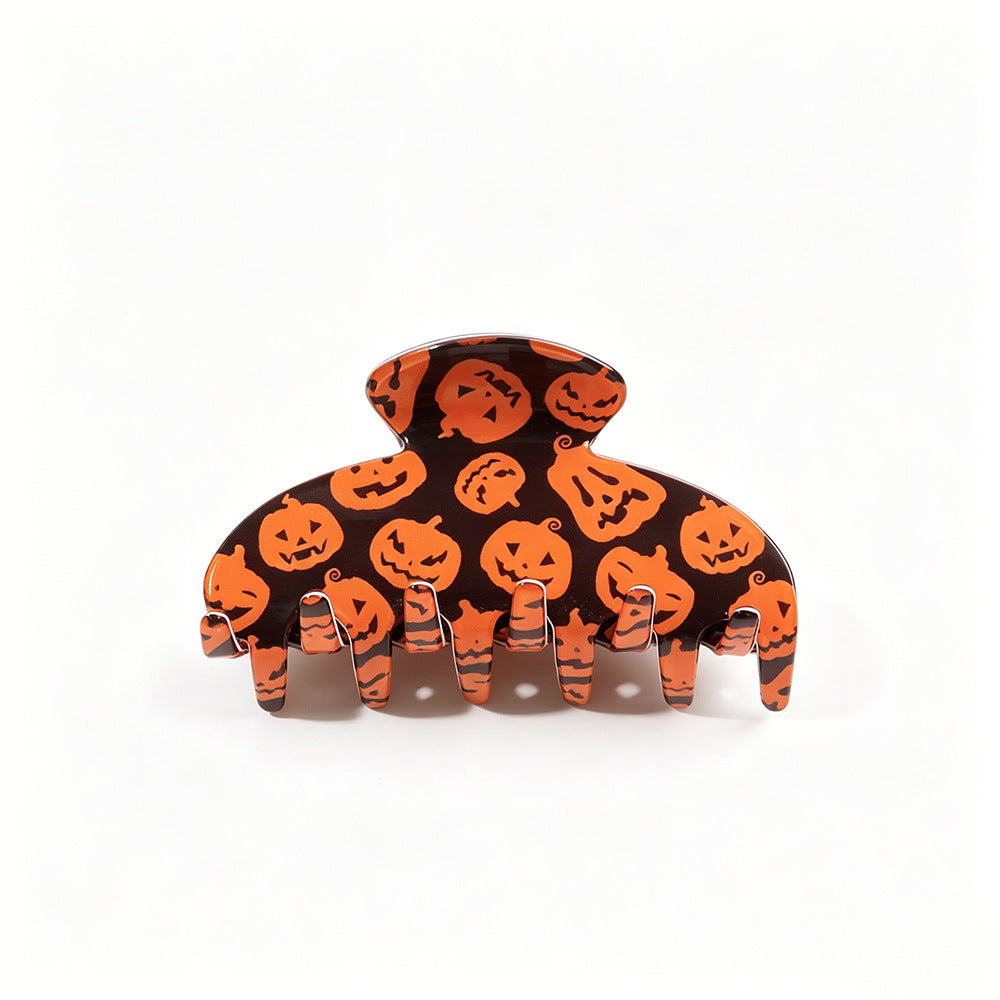 Quirky Halloween Ghost Pumpkin Hair Claw 6W6HCP1324