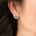 Vintage Gold Flower Stud Earrings - DippedShop Wholesale - #2051