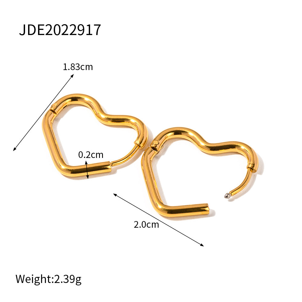 Heart Hoop Earrings - DippedShop Wholesale - #7363