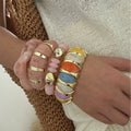 Dopamine Gold Plated Acrylic Wide Bracelets 6W6JBR622