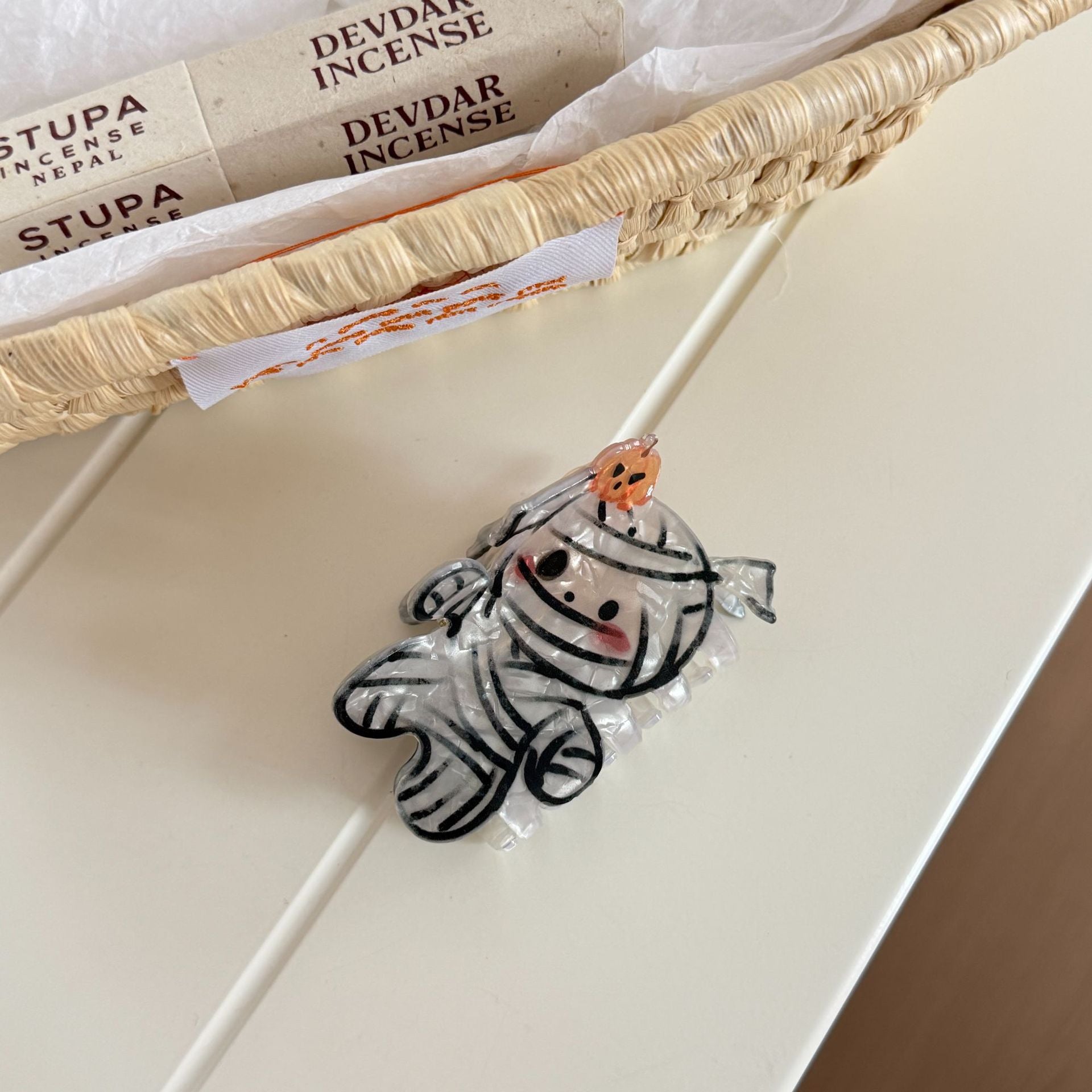 Cute Pumpkin Ghost Halloween Hair Claw 6W6HCP1323