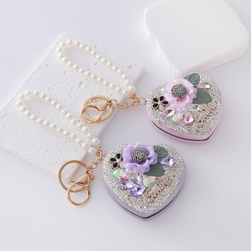 3D Floral Rhinestone Bag Charm - DippedShop Wholesale - #2291
