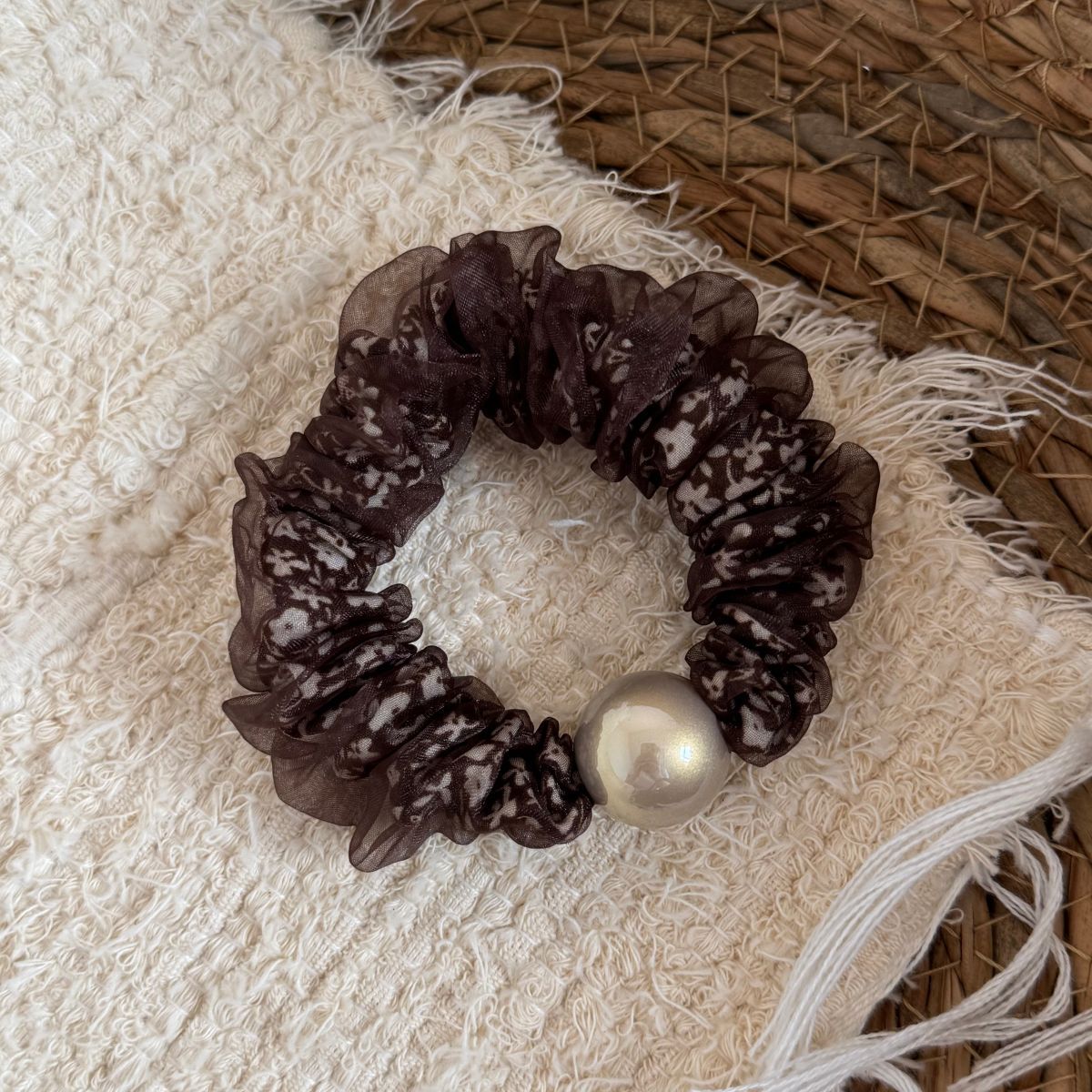 Stylish Organza Floral Print Elastic Scrunchies 6W6HSR516