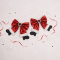 Funny Sparkly Christmas Velvet Ribbon Hair Clip 6W6HPN98