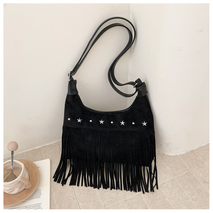 Casual Star Studded Fringe Crossbody Bag 6W10BBG2380