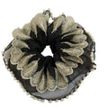 Elegant Feather Embroidery Pearl Decor Scrunchies 6W6HSR383