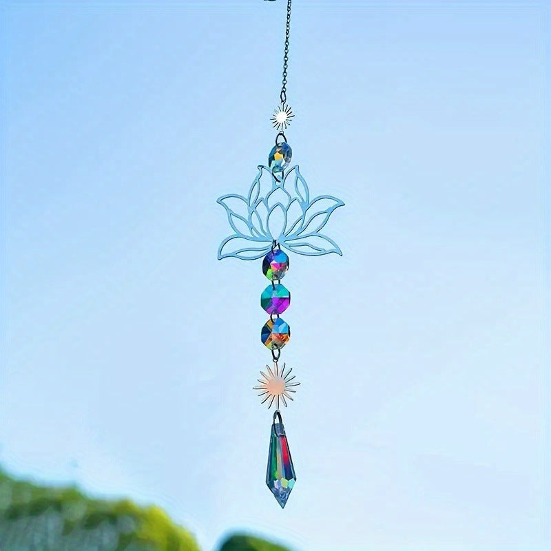 Celestial Moon Star Crystal Wind Chime Suncatcher 6H7HLS201