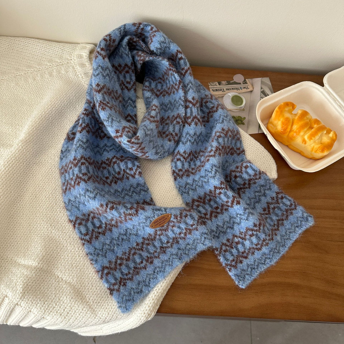 Fair Isle Knit Scarf - DippedShop Wholesale - #8403