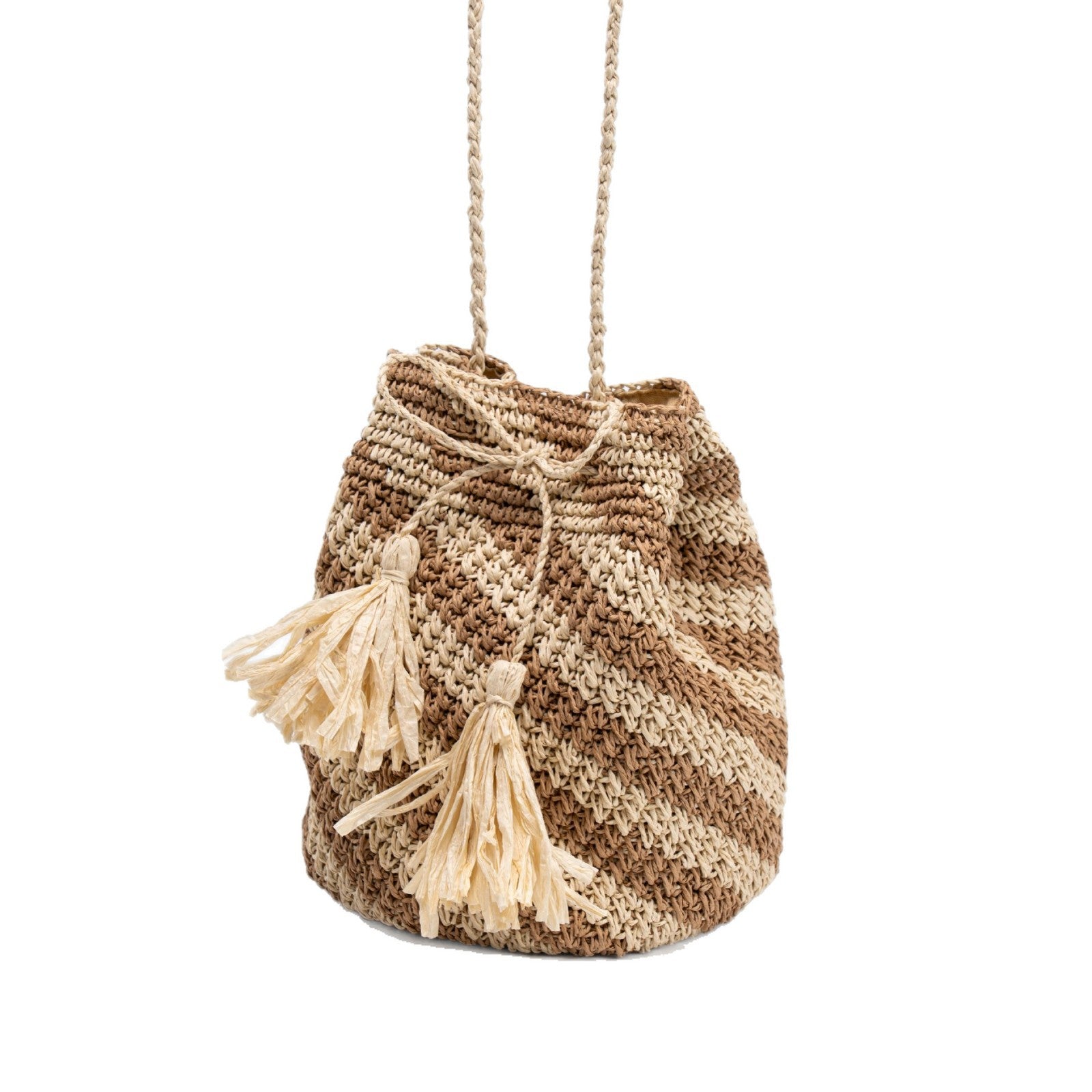 Color Block Woven Shoulder Bag - DippedShop Wholesale - #4915