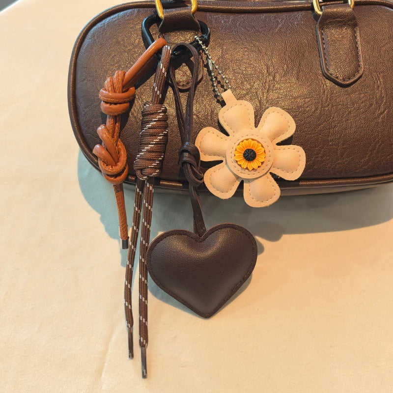 Sweet Heart Floral Pendant Keychain Bag Charm 6W10BBC376