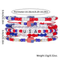 Trendy USA Flag Beaded Chain Bracelet Set 8ZA6JBR303L