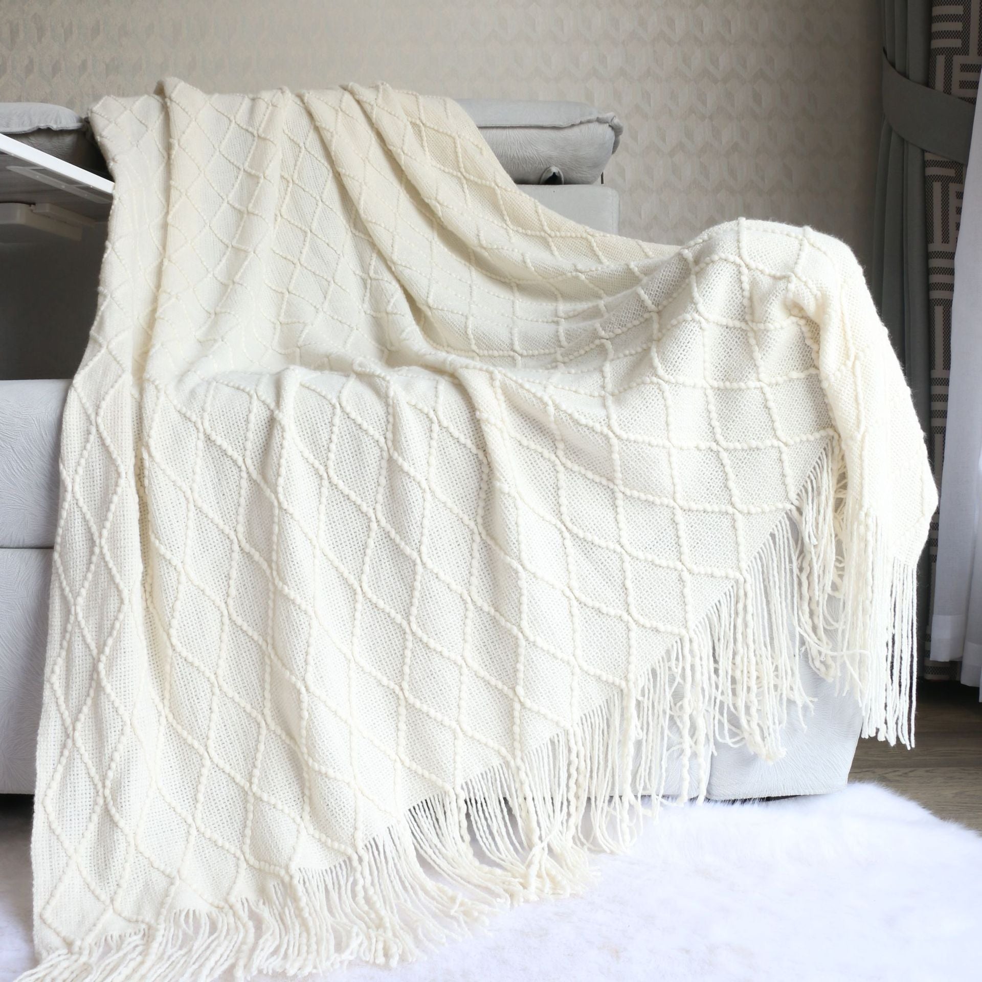 Minimalist Diamond Pattern Blanket - DippedShop Wholesale - #1939