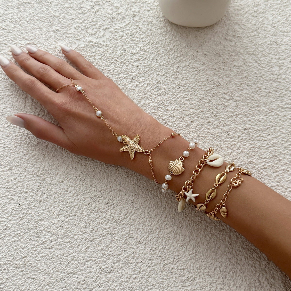 Trendy 5pcs Gold Plated Starfi - DippedShop Wholesale - #2531