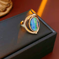 Vintage Oval Abalone Shell Open Statement Ring 6W6JRG357