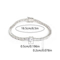 Trendy Heart Colorful Cubic Zirconia Chain Bracelet 6W6JBR383